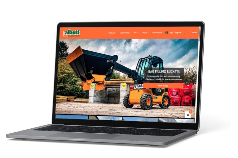 Albutt website sample on a laptop